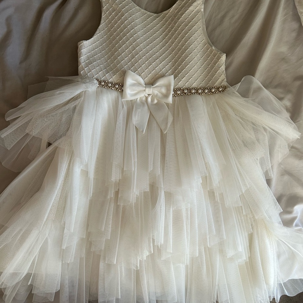 American Princess Ivory Tulle Dress with Bow